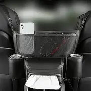 HABONG Premium Leather Large Capacity Seat Organizer for Car Back and Front Seat Storage, Console and Tote Holder (Black)