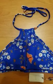 Ted Baker London MAERRA Kyoto Halter Bikini Top Sz 0(2US) Blue