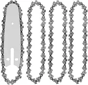 5Pcs Mini Chainsaw Chain with Replacement Saw Chain Bar 4/6inch Metal Guide Saw Chain Wear-Resistant Woodworking Brunch Cutting Chains for 4/6inch Mini Cordless Electric Chainsaw(4 inches,silver)