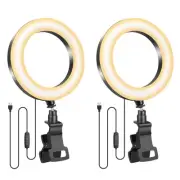 2Packs-Ring Light with Tripod Stand,Small Desk Led Circle Lights Clip On Lapt...
