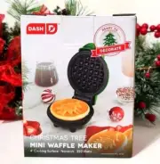 Dash Holiday Mini Waffle Maker 4”- Christmas Tree NEW!