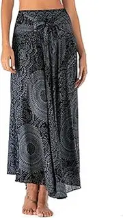 [Oshhni] Fashion Women Skirts Elastic Waist Boho Clothing Comfortable Dress Costume Bottom Skirt Flower for Beach Party Summer Ladies Girl