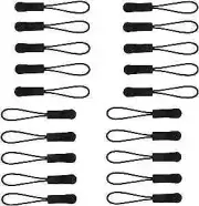 20 Pcs Zipper Pulls Replacement Zipper Pulls Zipper Tabs, (Black) 01. Black