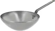 de Buyer Mineral B Carbon Steel Wok Pan - 11” - Ideal for Steaming, Stir Frying & Deep Frying - Naturally Nonstick - Made in France