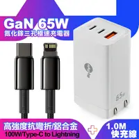 在飛比找Yahoo奇摩購物中心優惠-MyStyle 65W GaN氮化鎵極速充電器-白+倍思 鎢