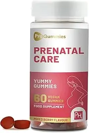 Prenatal Care Gummies | 60 Vegan | Yummy Gummies with Essential Prenatal Vitamins & Minerals | 400mcg Folic Acid | Pregnancy Vitamins for Women by Prowise