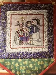 Caroling Quartet Banner Counted Crosstitch Pattern Christmas Winter Holiday Snow