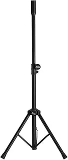 On-Stage SSAS7000B Mini Adjustable Speaker Stand (Folding, Portable, PA Loudspeaker Setup, Tripod Base, Nonslip Rubber Feet, Adjustable Height, 1 3/8″ Mounting Pole, 60 lb Capacity, Aluminum, Black)