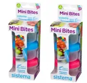 Sistema To Go Mini Bites Round Food Storage Container, Assorted Colors, Set Of 6