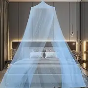 Mosquito Net Bed, Blue Large Mosquito Net for Travel and Home, Travel Mosquito Net Bed, Bed Canopy, Double Bed, Fly Net Bed, Mosquito Net Bed with Mounting Materials (250 cm x 1100 cm)