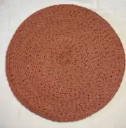 BENSON MILLS BOUCLE PLACEMATS ORANGE (6) 15 inch Round 100% POLYESTER NWT