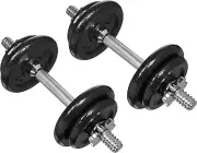 Adjustable Dumbbell Set 38 lbs Black - Home Gym Hand Weights Fitness Equipment