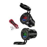 3 Ports Car Socket 45W Type C & 18W USB Voltmeter USB Socket