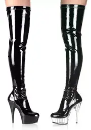 Pleaser DELIGHT-3000 5 3/4" Spike Heel Platform Stretch Thigh Boot Womens Shoe