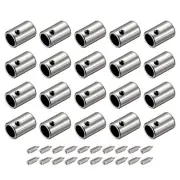 20Pcs 5.5mm Metal Shoelace Tips Screws Shoelace End Tip Cords End Silver
