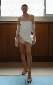 [St. Agni] Draped Silk-Blend Top