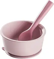 Tommee Tippee Easistick Silicone Suction Bowl and Spoon, Perfect Weaning Set for Toddler, Food Grade Silicone, Dishwasher and Steriliser Safe, Assorted Colours