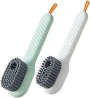 EXQUIMEUBLE 2Pcs Automatic Liquid Soap Dispenser Shoe Cleaning Brush Compact Long Handle Scrubbing Tool for Effortless Shoe Care Lightweight and Portable for Outdoor Use