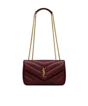 Saint Laurent Loulou Matelassé Small Shoulder Bag One size Red Cabernet Sauvignon