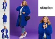 Taking Shape TS Fluffy Knit Longline Cardigan Shawl Collar Lapis Blue XXS-12-14
