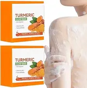 Turmeric Soap Bar for Face & Body, Turmeric Brightening Soap, Moisturizing & Soothing Gentle Cleanser Soap (2pcs)