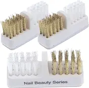 DRESSOOS Nail Drill Bits Wire Brush 3pcs Nail Drill Bit Brush and Cleaner Professional Tool