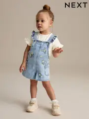 Denim 100% Cotton Pretty Blouse Dungaree (3mths-7yrs) (E29097) | $55 - $63