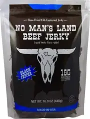 No Man’s Land BLACK PEPPER Beef Jerky High Protein Low Calorie Low Carb Beef ...