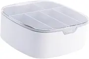 Cable Organizer Box with Divided Dust Desktop Storage for Data Cables Wires and Chargers Cord Management for Use Grey Color