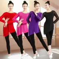 在飛比找樂天市場購物網優惠-新款古典舞蹈紗衣練功服成人上衣女藝考形體瑜伽民族舞彈力演出服