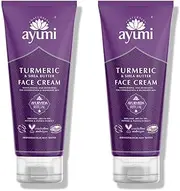 Ayumi Turmeric & Shea Butter Face Cream, Vegan and Cruelty Free, Dermatologically Tested, 2 x 100ml