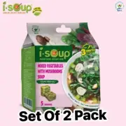 1 Set of 2 -Isoup Mixed Veggies & Straw Mushroom. Rau Tập Tàng Nấm Rơm.