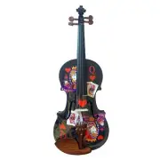 Queen of Hearts Black Violin w/ black carbon fiber bow, case, rosin, strings