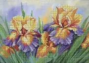 Bead Embroidery Kit Irises Flowers DIY Beaded needlepoint Beaded stitching