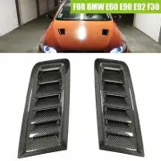 For BMW E60 E90 E92 F30 Pair Carbon Fiber Style Engine Bonnet Air Vent Hood Trim