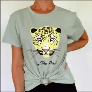 NWT Wildfox On The Prowl Leopard Keke Graphic Tee