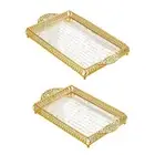 Serving Tray with Handle Storage Organizer Makeup Dining Room Vanity Tray