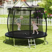 Costway10FT Outdoor Trampoline with Safety Enclosure Net-Black