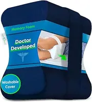 Doctor Developed Knee Pillow for Side Sleepers - Washable Cover Memory Foam Leg Pillow for Side Sleeping, Lower Back & Sciatica Pain Relief - Spine Alignment - Between Knee Hip Cushion