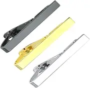 [WRITWAA] Necktie Bar Clips Tie Clips for Men Mens Tie Clip Tie Pinch Clips Men Tie Clips Clip on Ties for Men Mens Clip on Tie Black Clip on Tie Necktie Clip Metal Necktie Clasp Silver