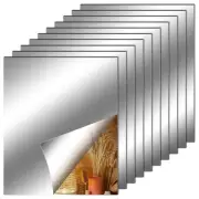 10 Pack Flexible Mirror Sheets Decorative Self Adhesive Mirror Tiles, 6x8 Inch