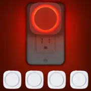 Red Night Lights Plug into Wall, 4 Packs Dimmable Night Light with Dust to Da...