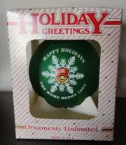 The Home Depot 2003 Happy Holidays Glass Ball Christmas Ornament