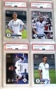 MBAPPE BELLINGHAM GULER ENDRICK * PSA 10 * 1ST REAL MADRID 4 CARD TOPPS NOW LOT