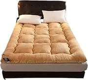 Thickened futon Mattress, Portable Dormitory Single Double Bed Sleeping pad, Comfortable, Soft and Breathable, Foldable.(Yellow,180x200cm)