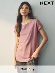 Mauve Purple Cap Sleeve T-Shirt Top (E59974) | $14