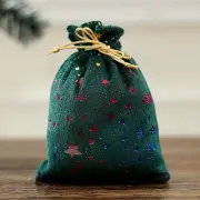 10 Count Christmas Drawstring Bags in Vibrant Colors and Shining Star Patterns