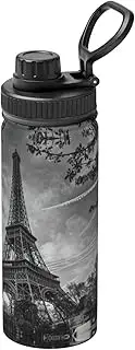 Eiffel Tower Pattern Camping Hiking Hydration Flask,Stainless Steel Outdoor Water Bottle,Double Walled Insulated