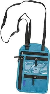 [NIYANGLE] RFID Passport Holder Neck Pouch Travel Wallet for Women Crossbody Pouch for Travel Documents Secure Design for Passports Cards Comfortable Neck Strap Lake