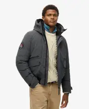 City Padded Bomber Jacket | Ebony